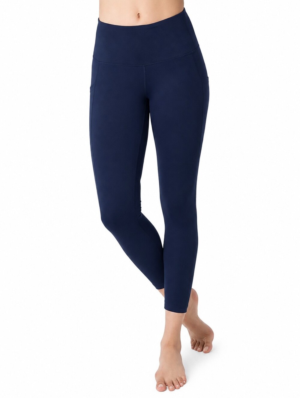 Velocity Navy High Rise 7/8 Length Leggings Activewear Size XL